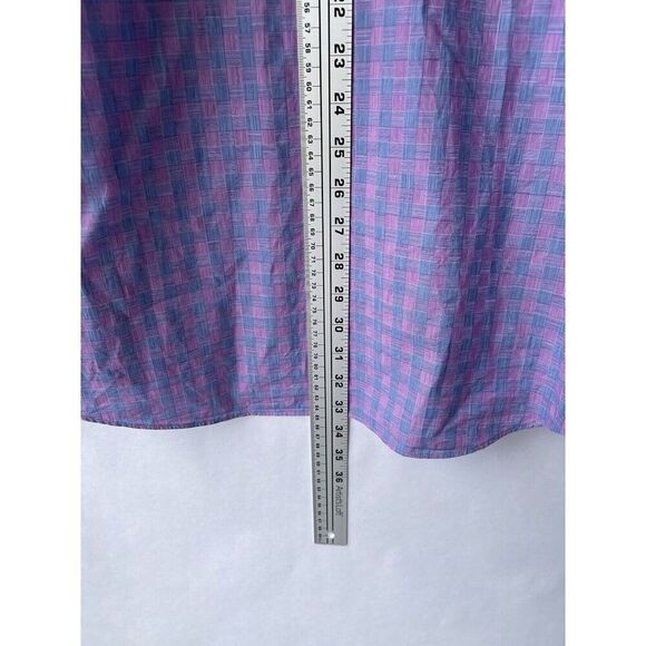 Zachary Prell Dress Shirt Mens Large Purple Plaid Check Cotton Button Up - Picture 6 of 10